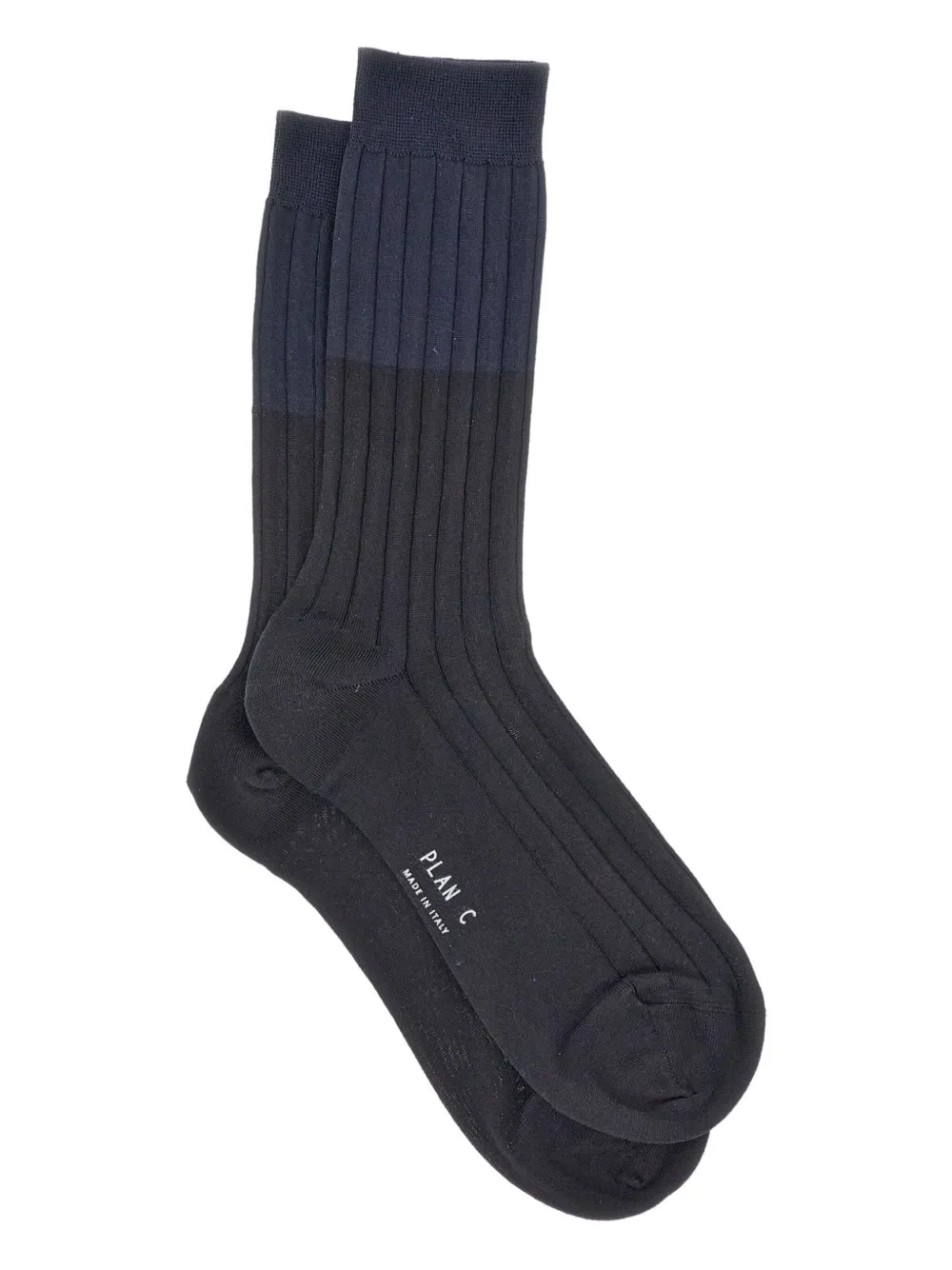 Plan C two-tone ribbed socks | Black | Image 1