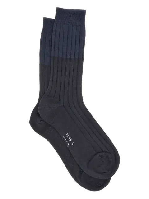 Plan C two-tone ribbed socks