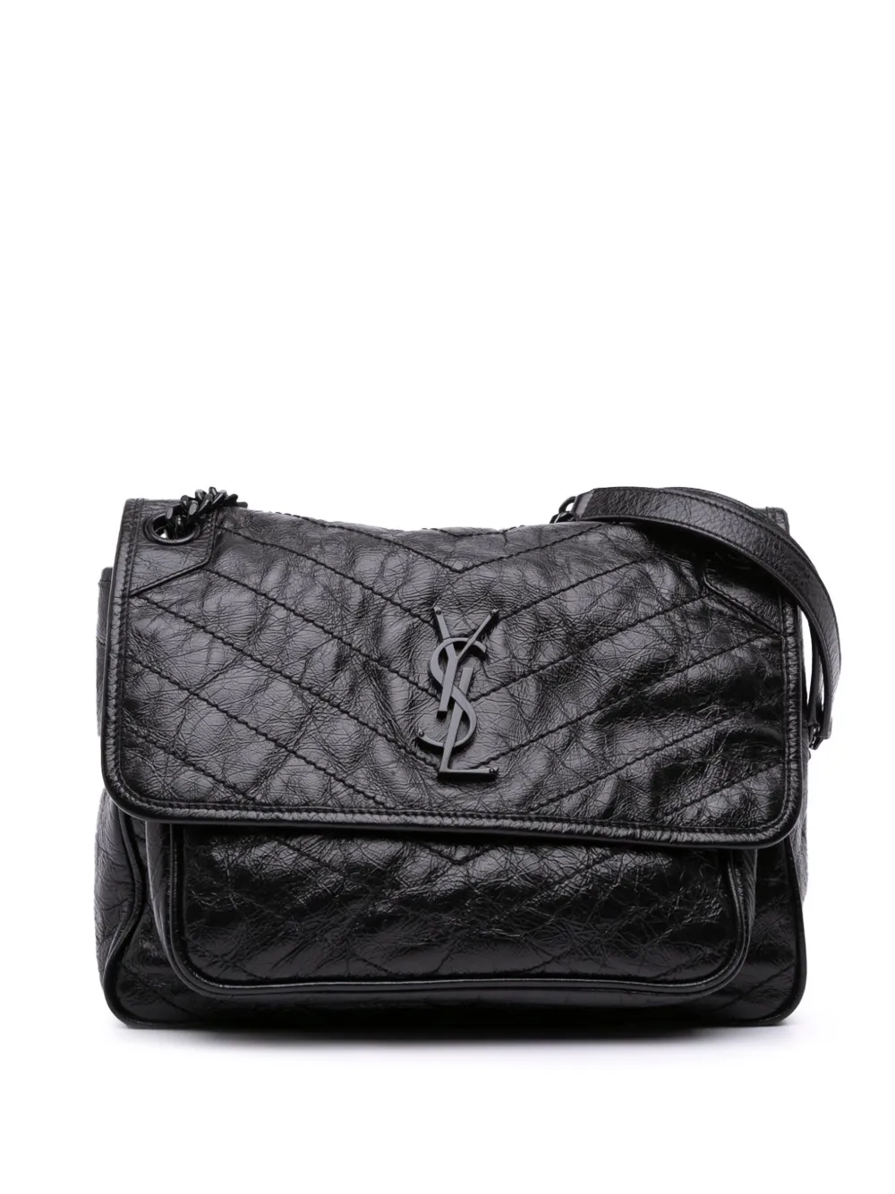 Saint Laurent Pre-Owned 2019 ミディアム カーフスキン ニキ ショルダーバッグ - ブラック Saint Laurent Pre-Owned 2019 ミディアム カーフスキン ニキ ショルダーバッグ - ブラック