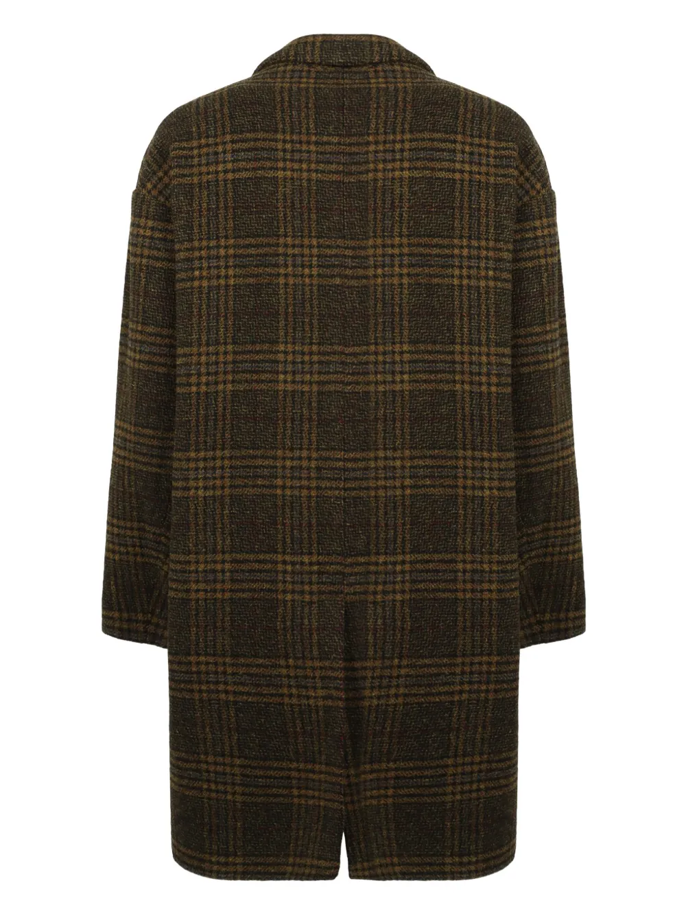 Isabel Marant Check Single-breasted Wool Coat In Brown