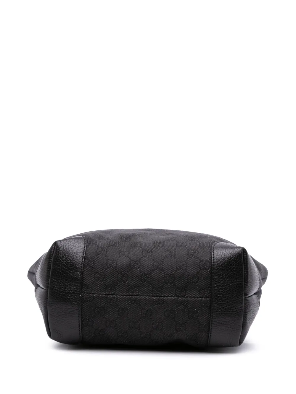 Pre-owned Gucci 2016-2025 Medium Gg Denim Charm Tote Bag In Gray