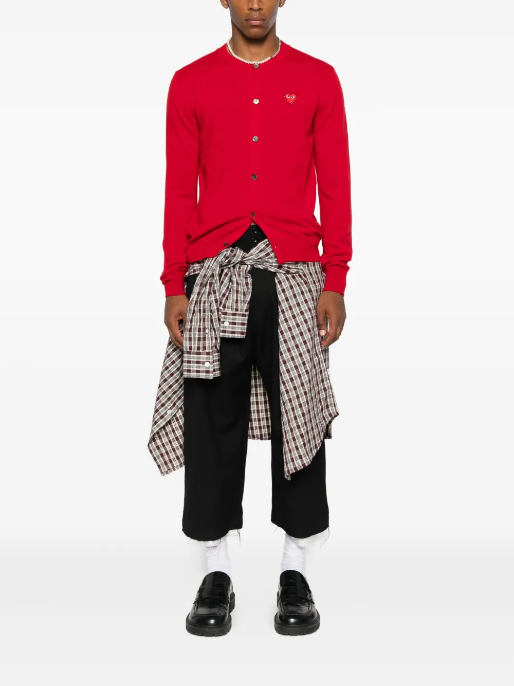 Comme Des Garçons Play heart-emblem rhinestone-embellishment cardigan | Cardigans | Image 2