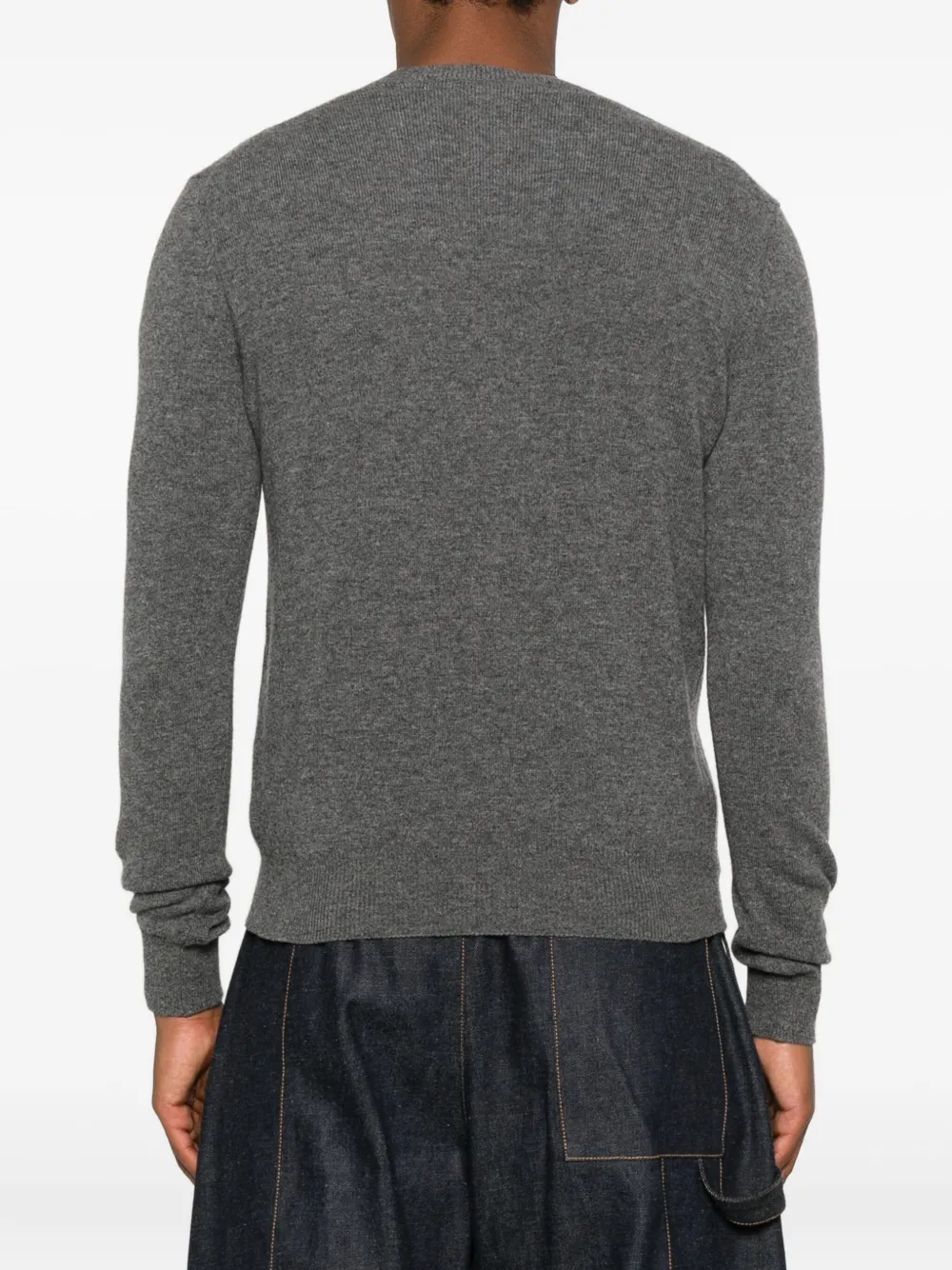 Comme Des Garçons Play Logo Heart-emblem Cardigan In Gray