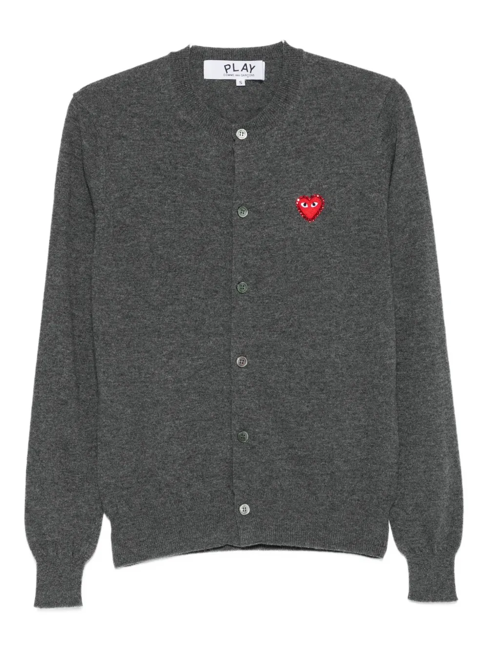 Comme Des Garçons Play Cardigan con logo - Grigio
