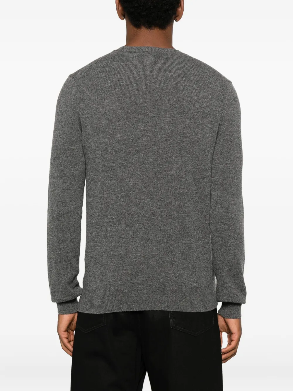 Comme Des Garçons Play Heart-emblem V-neck Sweater In Gray