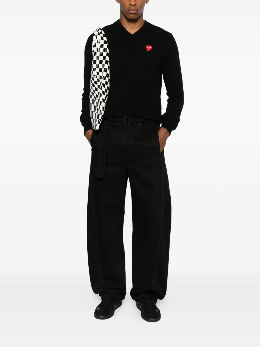 Comme Des Garçons Play emblem rhinestone-heart sweater | Knitted Sweaters | Image 2