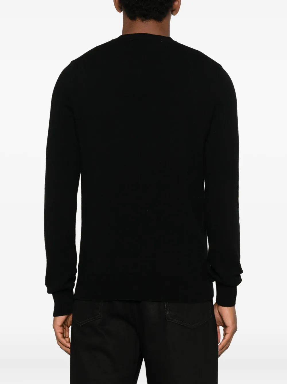 Comme Des Garçons Play Emblem Rhinestone-heart Sweater In Black