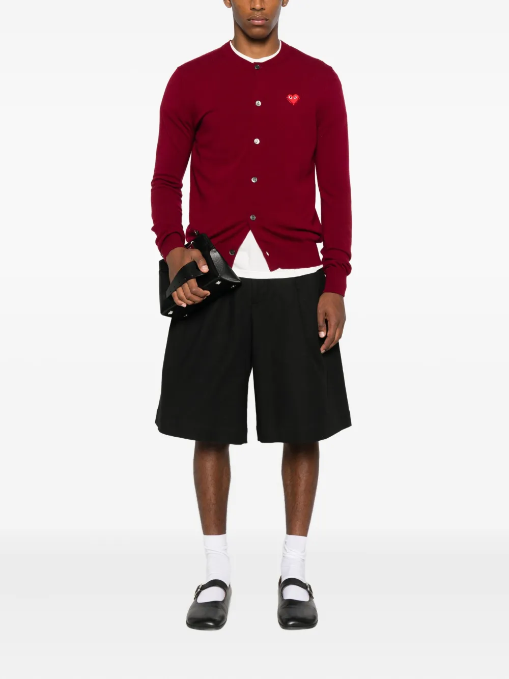 Comme Des Garçons Play heart-emblem rhinestone-embellishment cardigan | Cardigans | Image 2