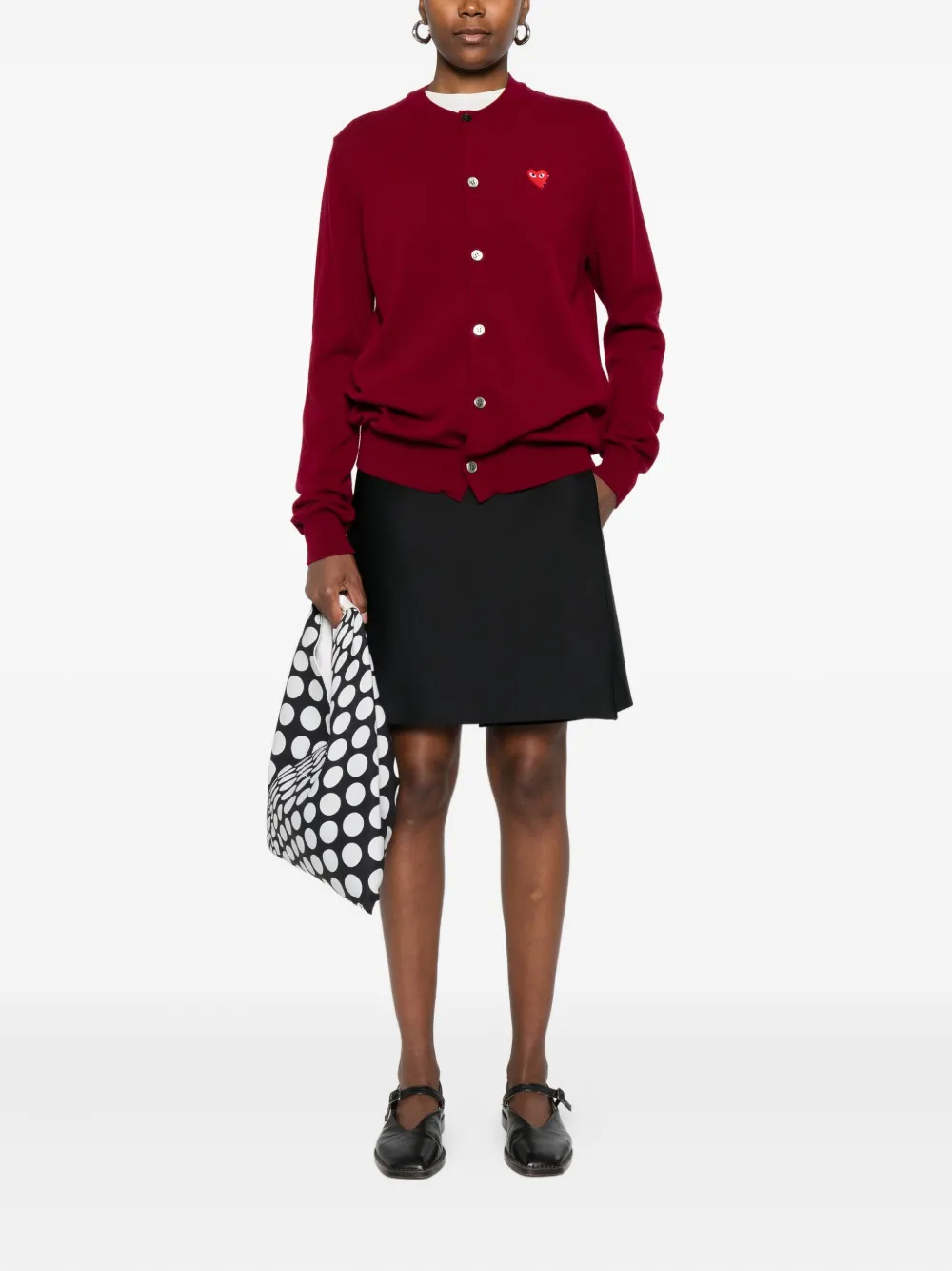 Comme Des Garçons Play Vest verfraaid met stras en hartembleem Rood