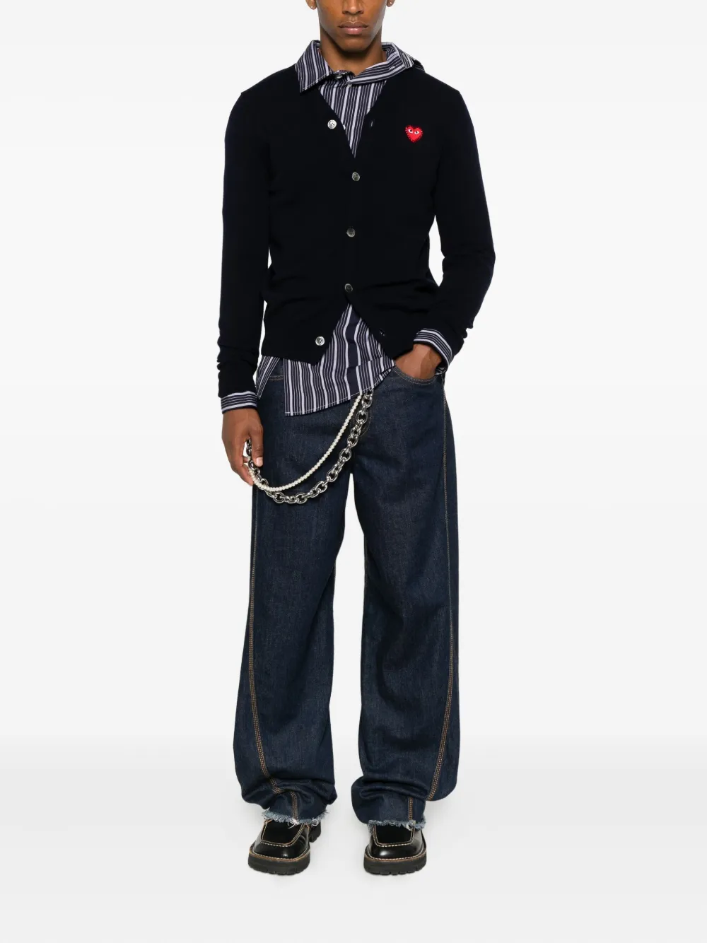 Comme Des Garçons Play logo-patch cardigan | Cardigans | Image 2