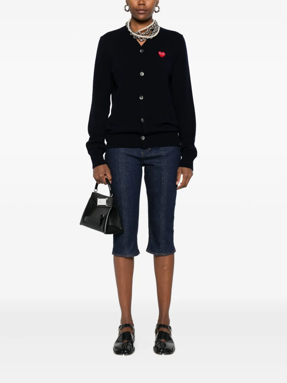 Comme Des Garçons Play Kabelgebreid vest Blauw