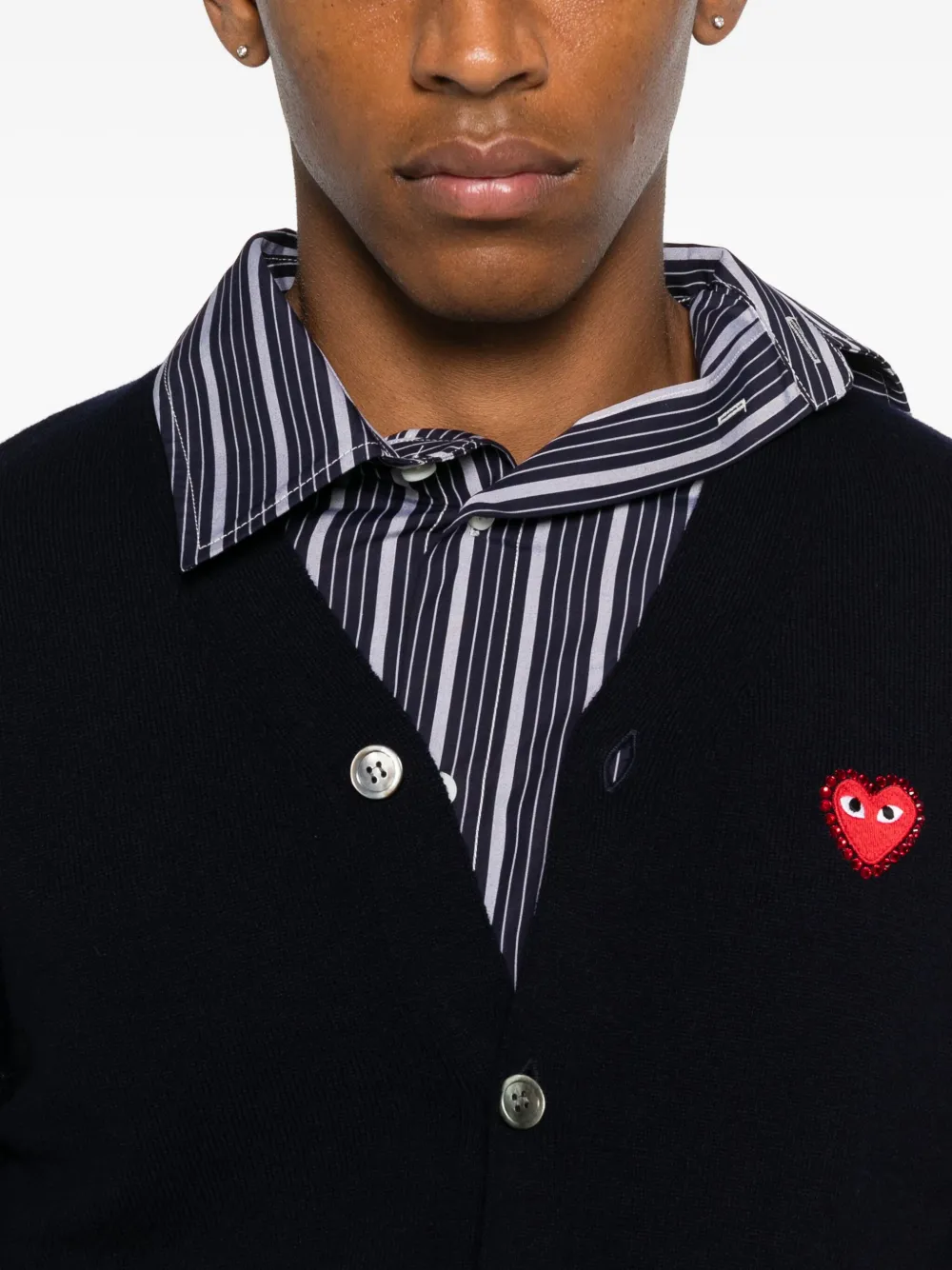 Comme Des Garçons Play Kabelgebreid vest Blauw