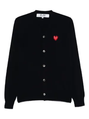 Comme Des Garçons Play ハートロゴ カーディガン | ブラック Comme Des Garçons Play ハートロゴ カーディガン | ブラック