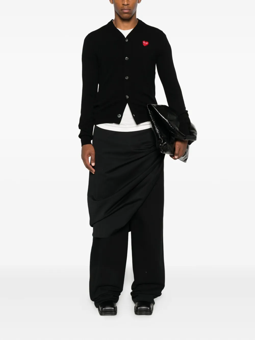 Comme Des Garçons Play heart-emblem rhinestone-embellishment  cardigan | Cardigans | Image 2