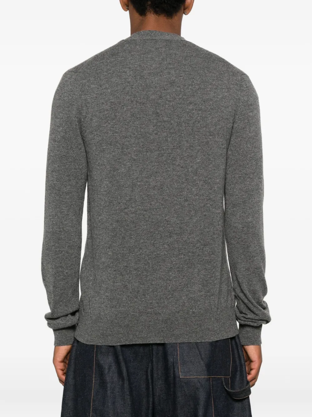 Comme Des Garçons Play Logo Heart-emblem V-neck Cardigan In Gray