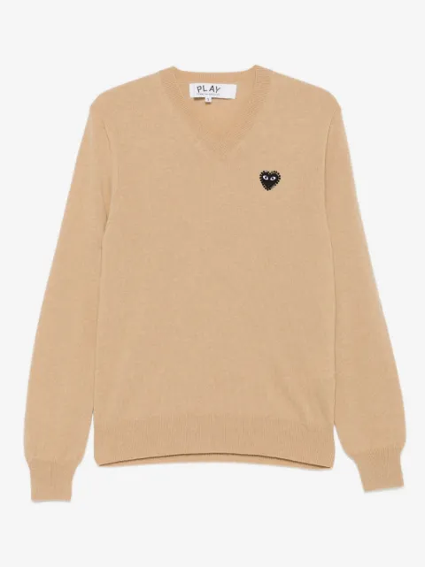 Comme Des Garçons Play heart-embellished v-neck sweater