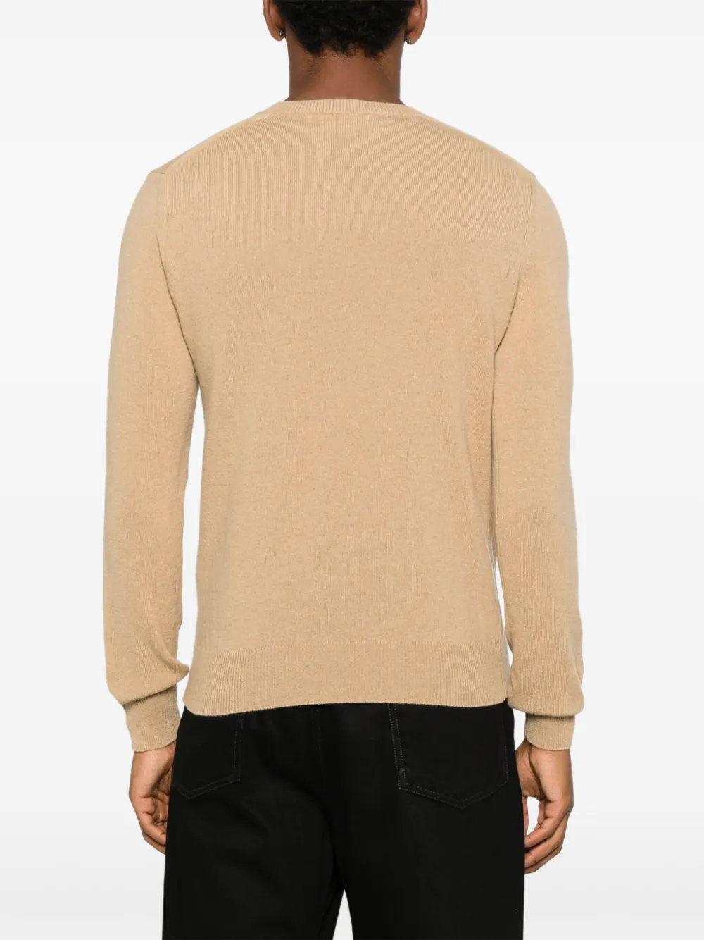 Comme Des Garçons Play Heart-embellished V-neck Sweater In Neutral