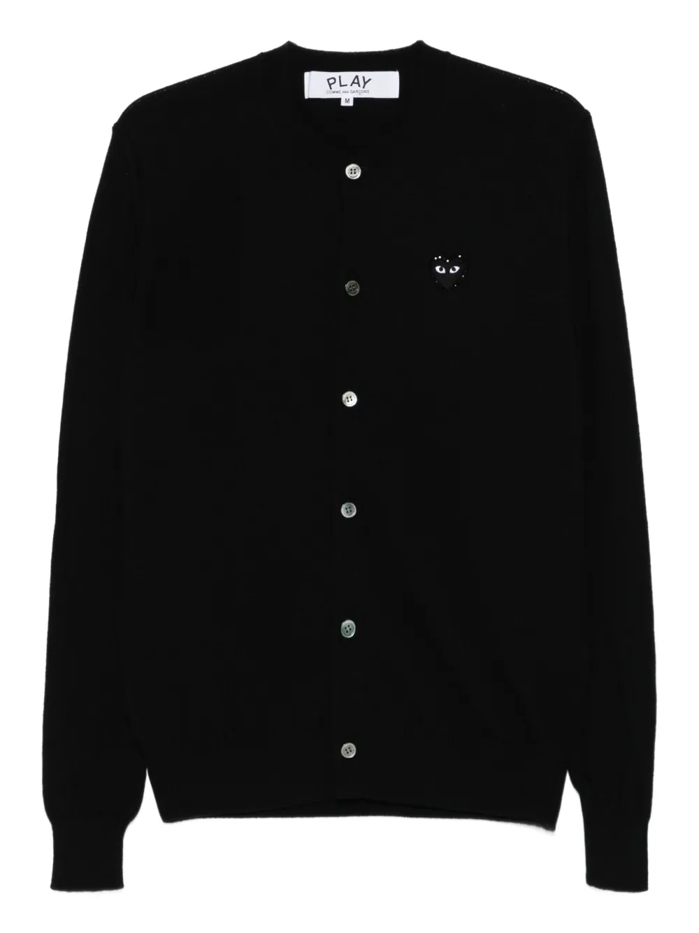 Comme Des Garçons Play Logo-patch Cardigan In Black