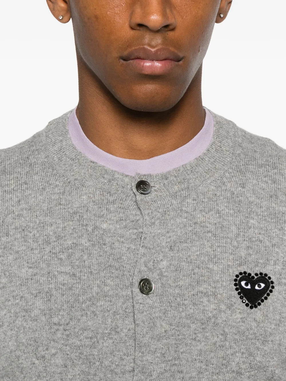 Comme Des Garçons Play Kabelgebreid vest Grijs