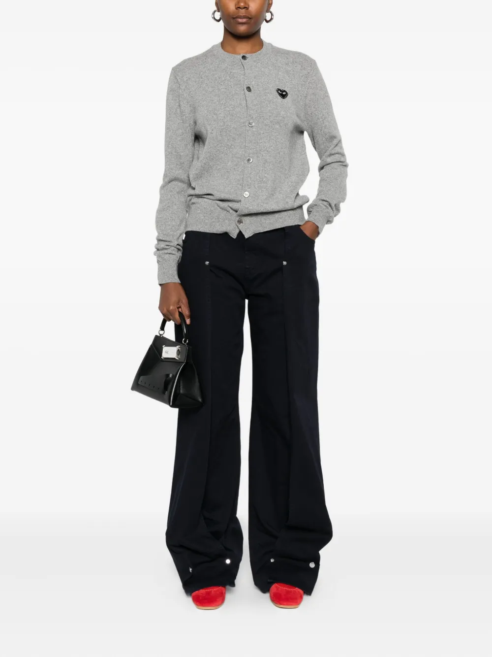 Comme Des Garçons Play Kabelgebreid vest Grijs