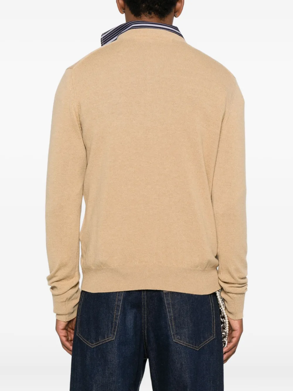 Comme Des Garçons Play Heart-logo Cardigan In Gold