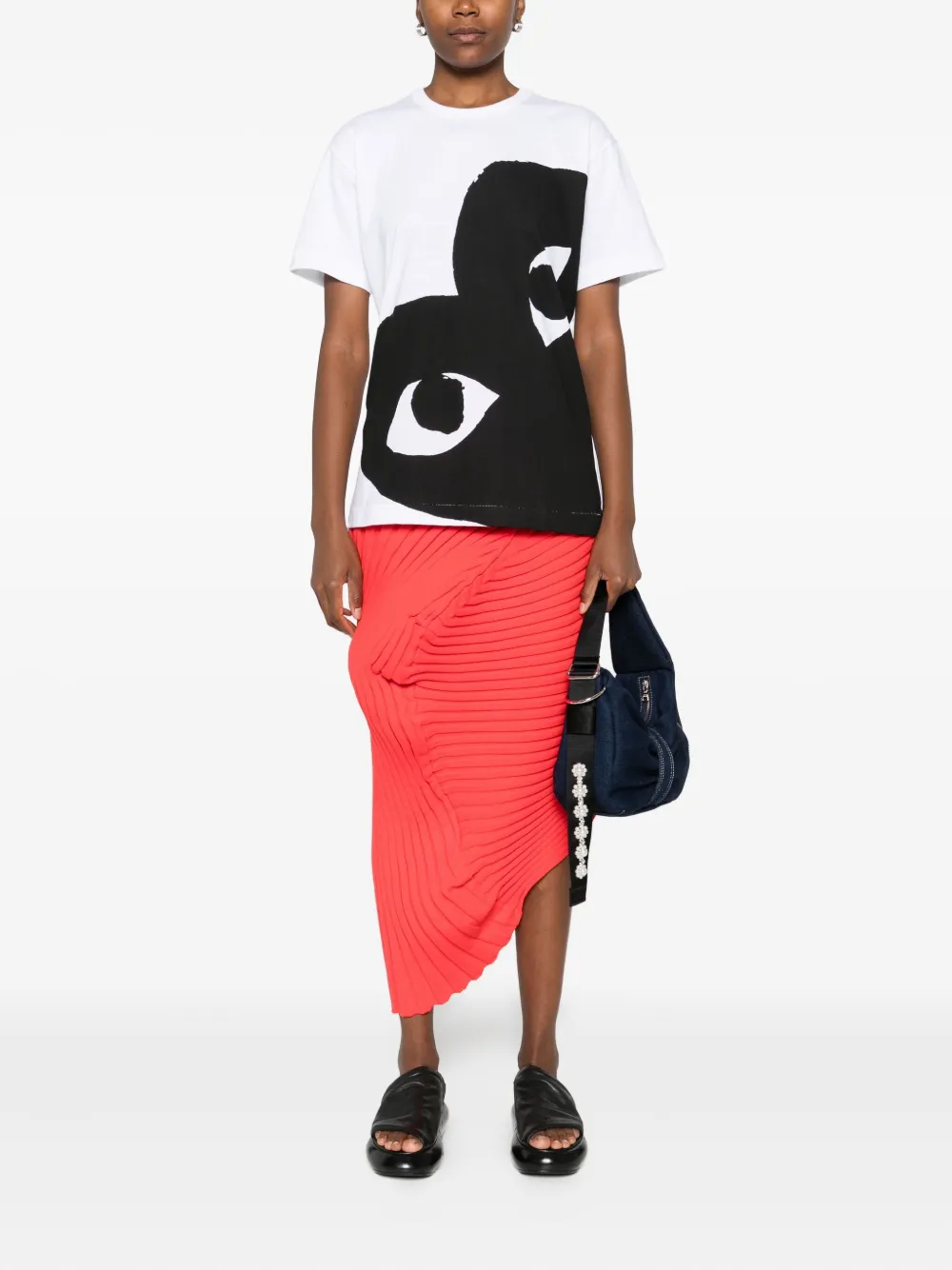 Comme Des Garçons Play Heart-eye T-shirt In White