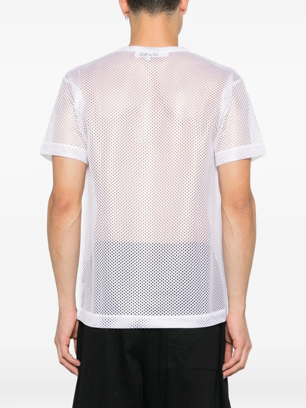 Comme Des Garçons Play Mesh T-shirt met logopatch Wit