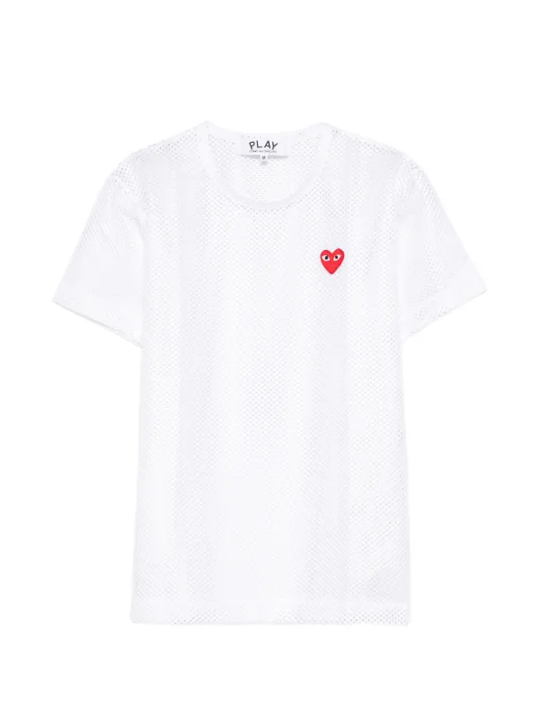 Comme Des Garçons Play ハートパッチ Tシャツ | ホワイト | FARFETCH JP