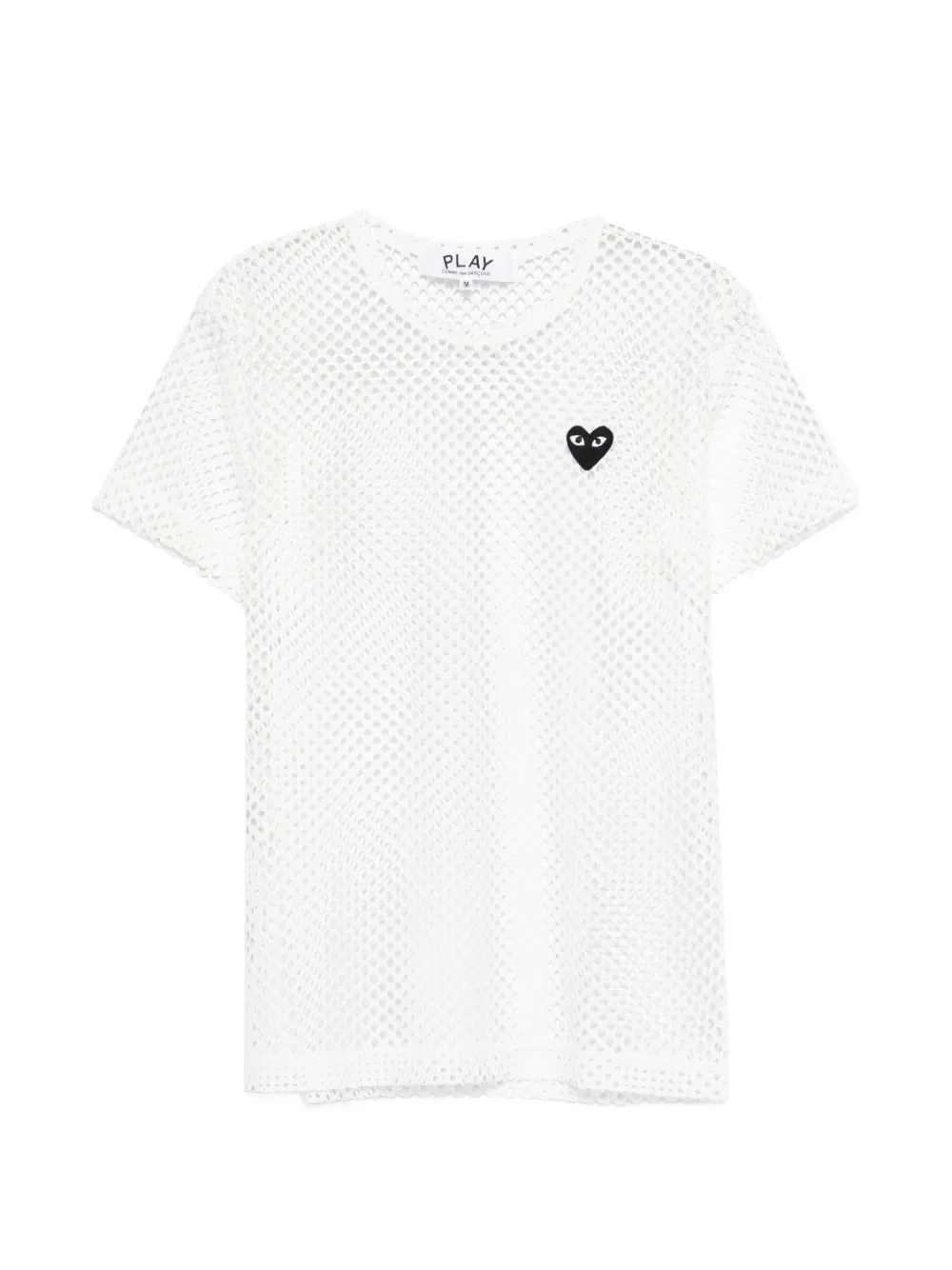 Comme Des Garçons Play mesh logo-patch T-shirt - Bianco