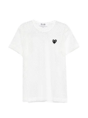 Comme Des Garçons Play Mesh logo-patch T-shirt | Grey | FARFETCH