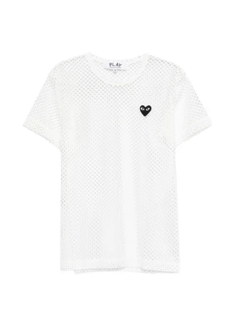 Comme Des Garçons Play playera de malla con parche del logo