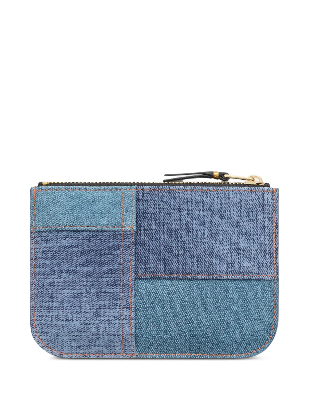 Comme Des Garçons Wallet Portemonnee met denim print Blauw