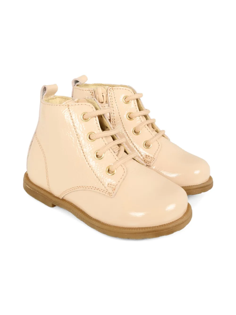Falcotto lace-up patent leather boots Pink