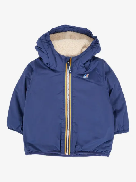 K Way Kids hooded fleece-lined jacket