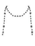 Erica Courtney platinum Lariat black and white diamonds necklace
