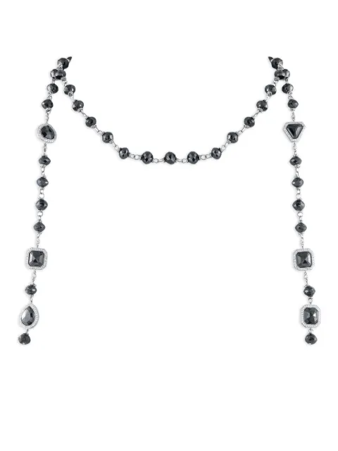 Erica Courtney platinum Lariat black and white diamonds necklace