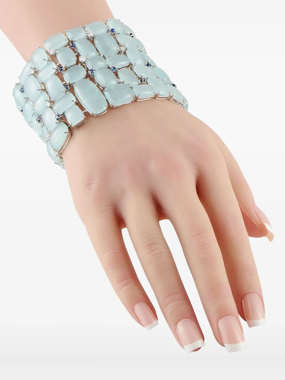 Pre-owned Sofia 18k White Gold Sophia Multi-stone Bracelet In Gray
