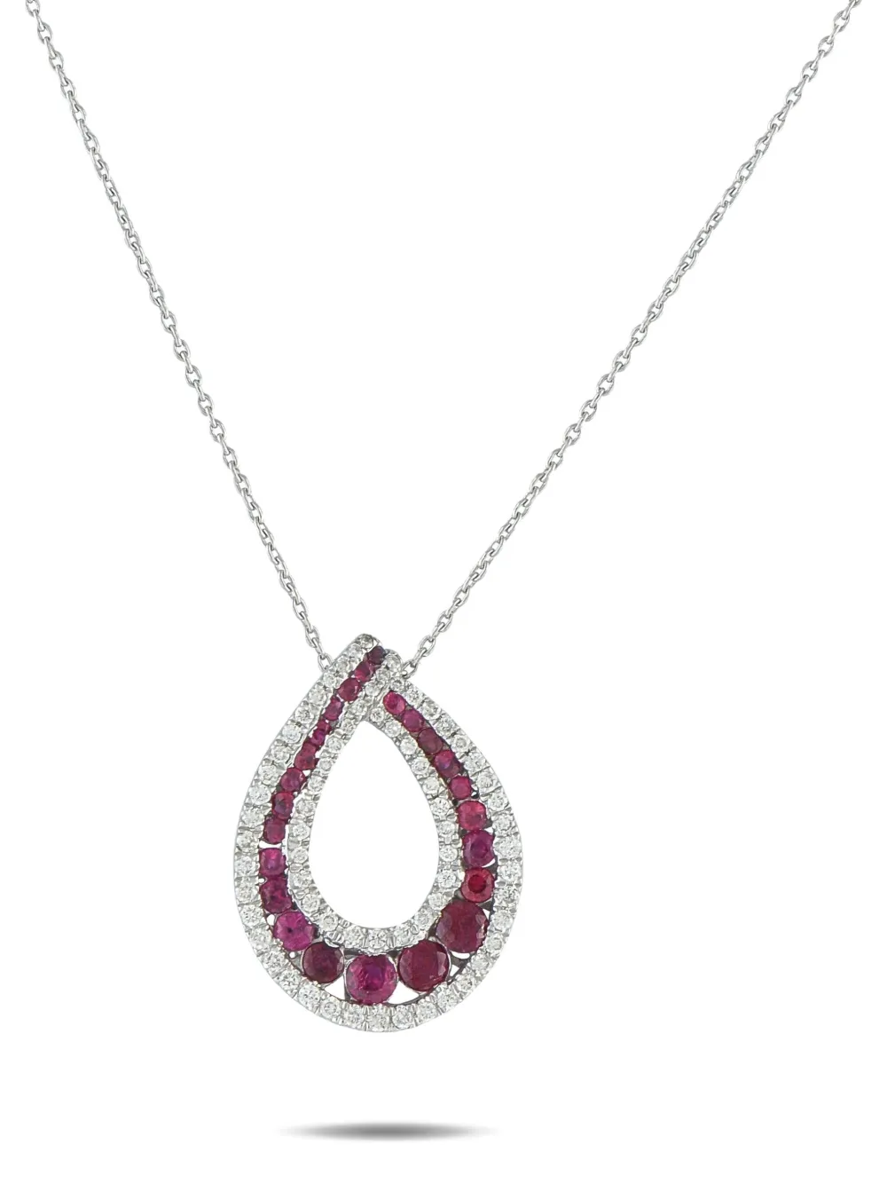 KALLATI 18K white gold Teardrop ruby and diamond necklace - グレー KALLATI 18K white gold Teardrop ruby and diamond necklace - グレー