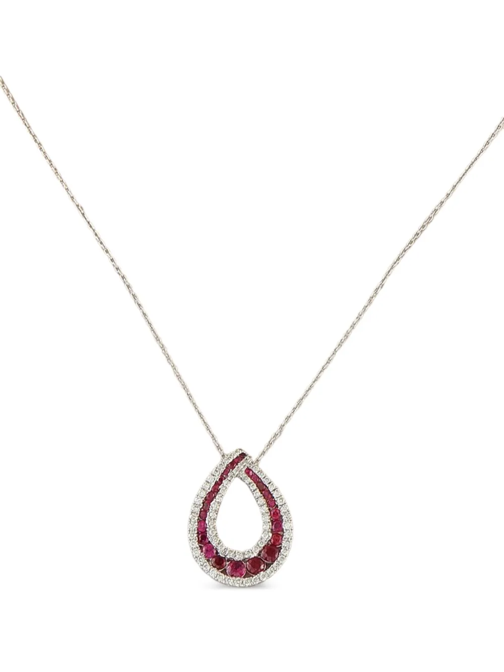 KALLATI 18K white gold Teardrop ruby and diamond necklace | Image 2