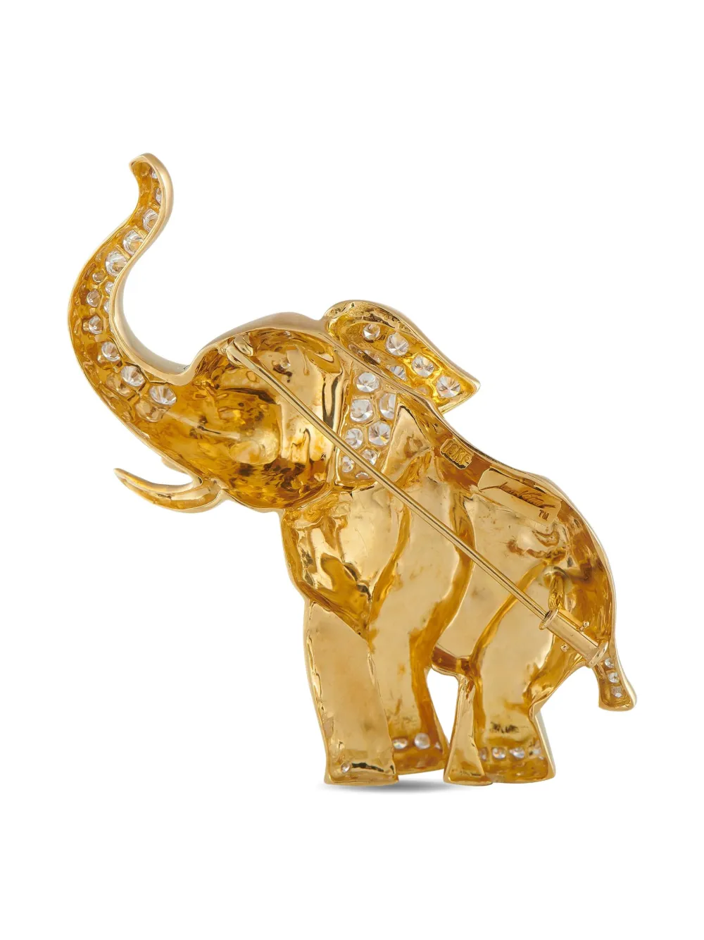 Jean Vitau 18K yellow gold Elephant diamond brooch | Image 2