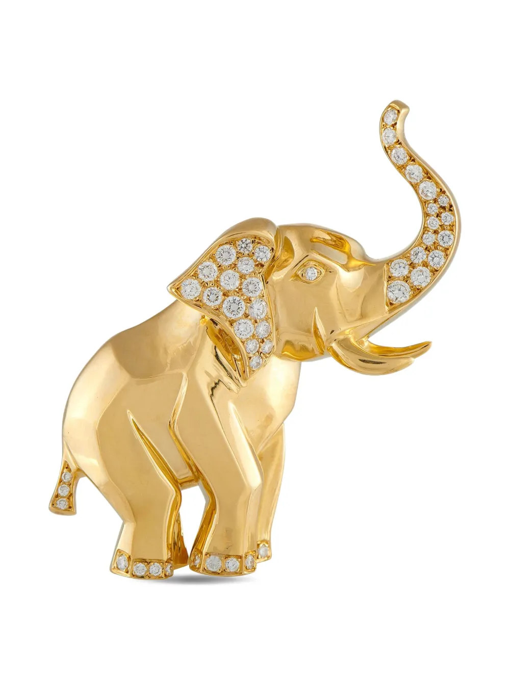 Jean Vitau 18K yellow gold Elephant diamond brooch - イエロー Jean Vitau 18K yellow gold Elephant diamond brooch - イエロー