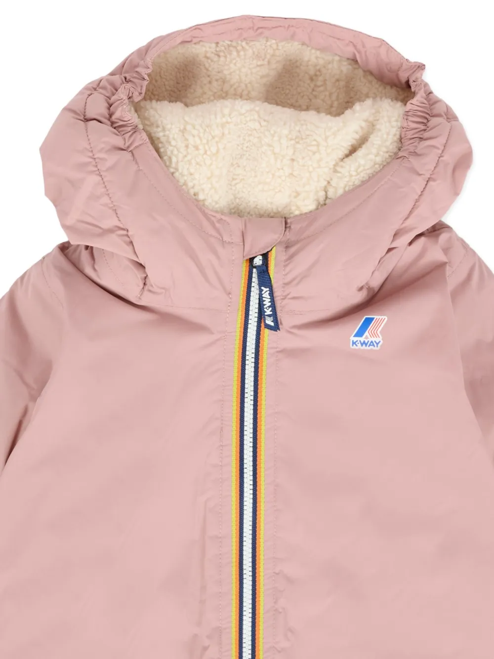 K Way Kids hooded padded jacket Roze