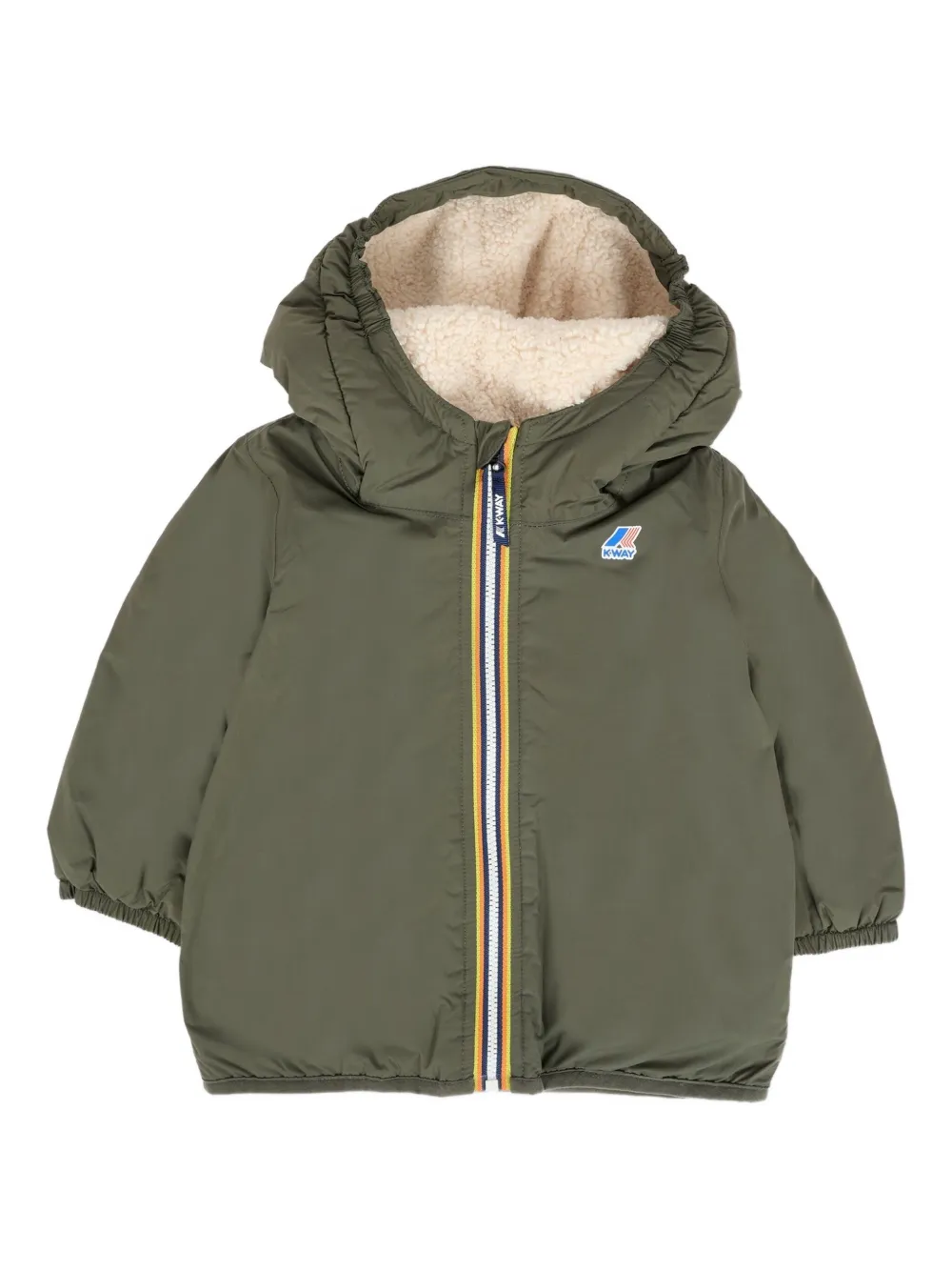 K Way Kids hooded padded jacket Groen