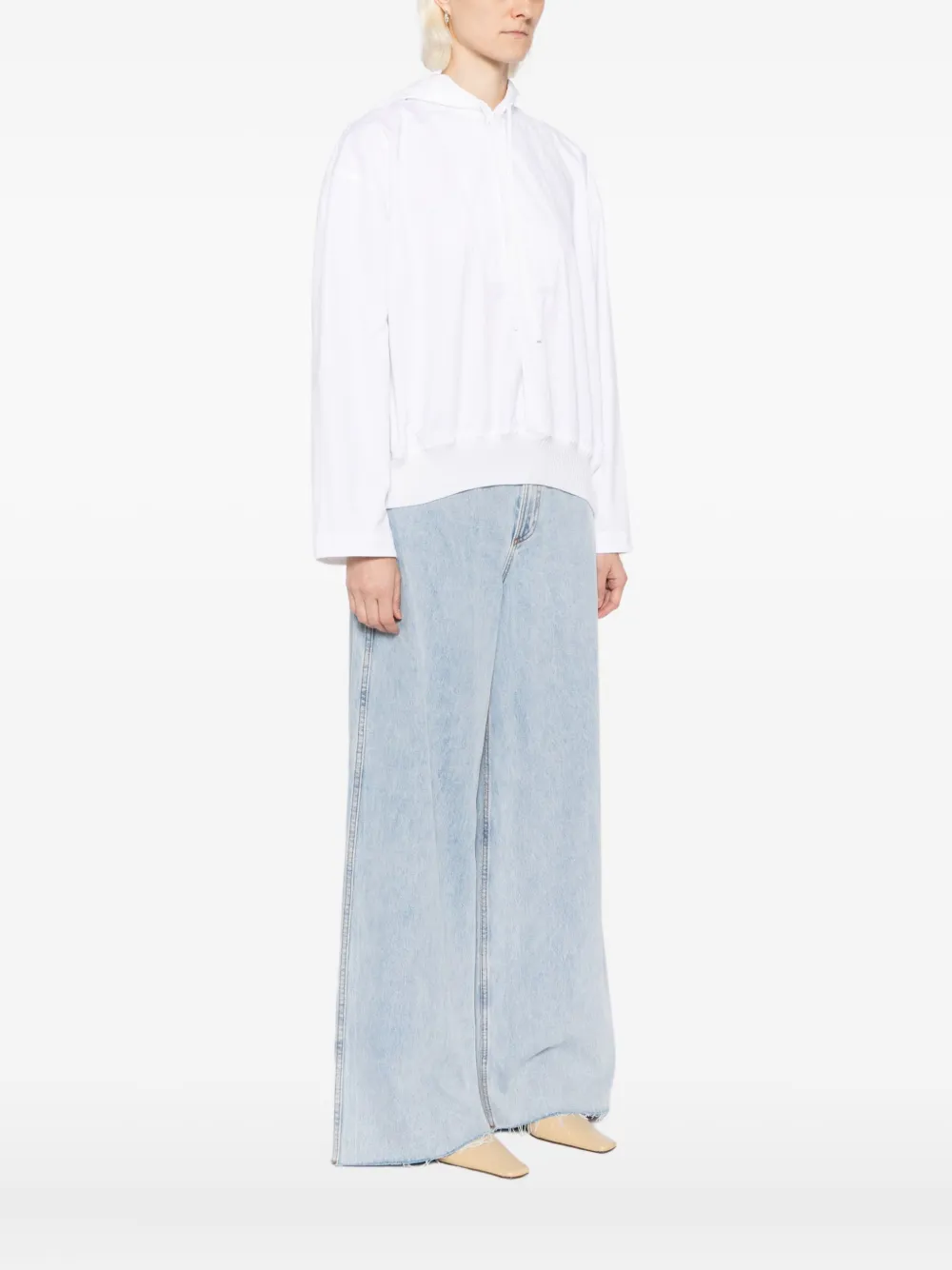 Jacquemus Haut trapeze hoodie Wit