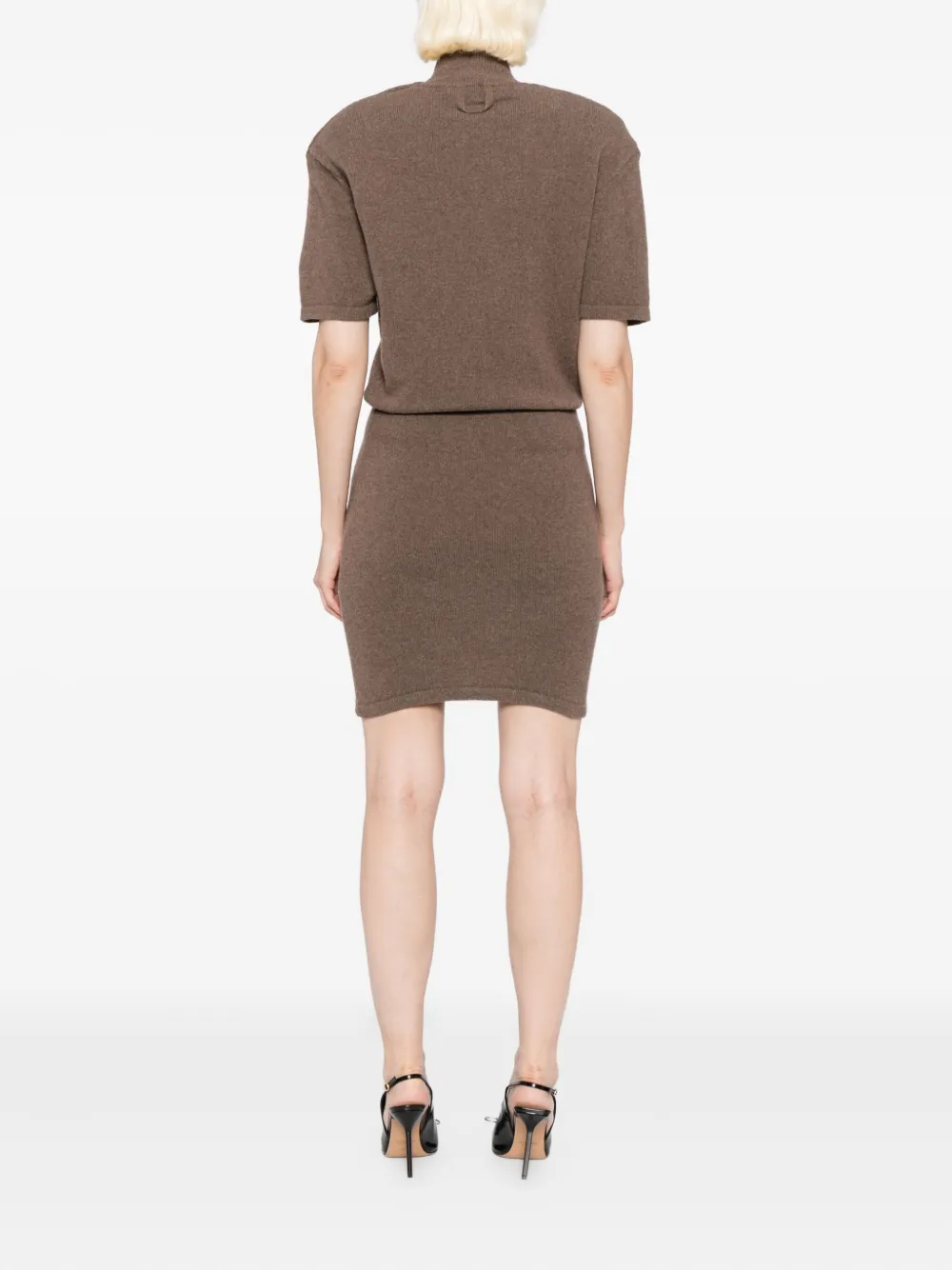 Jacquemus Robe Maille Castagna Dress In Brown