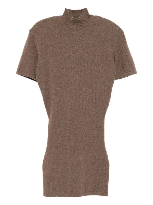 the castagna knit dress The Castagna wool-blend turtleneck mini dress - dark gray