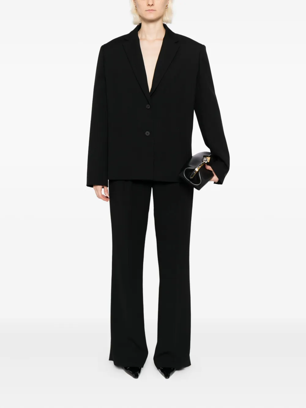 Jacquemus Single Breasted Long Sleeve Notch Lapel Jacket In Black