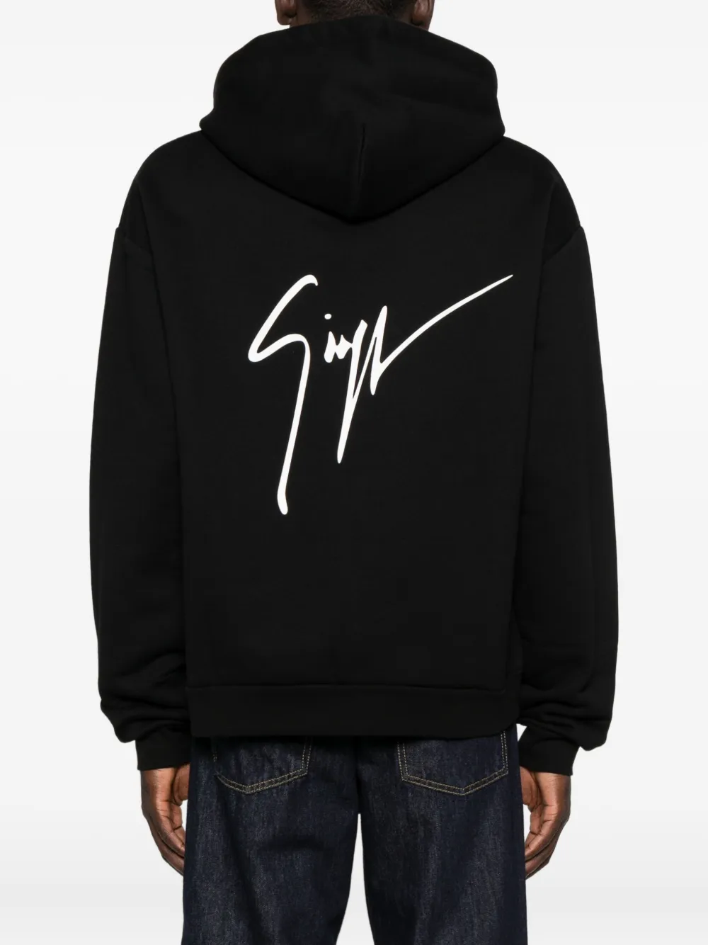 Giuseppe Zanotti Drawstring Long-sleeve Hoodie In Black
