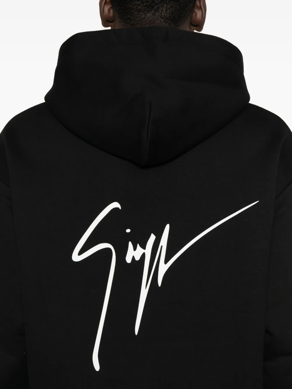 Giuseppe Zanotti Drawstring Long-sleeve Hoodie In Black
