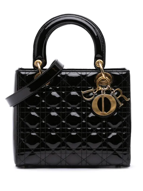 Christian Dior Pre-Owned 2017 Medium Patent Cannage Lady Dior satchel